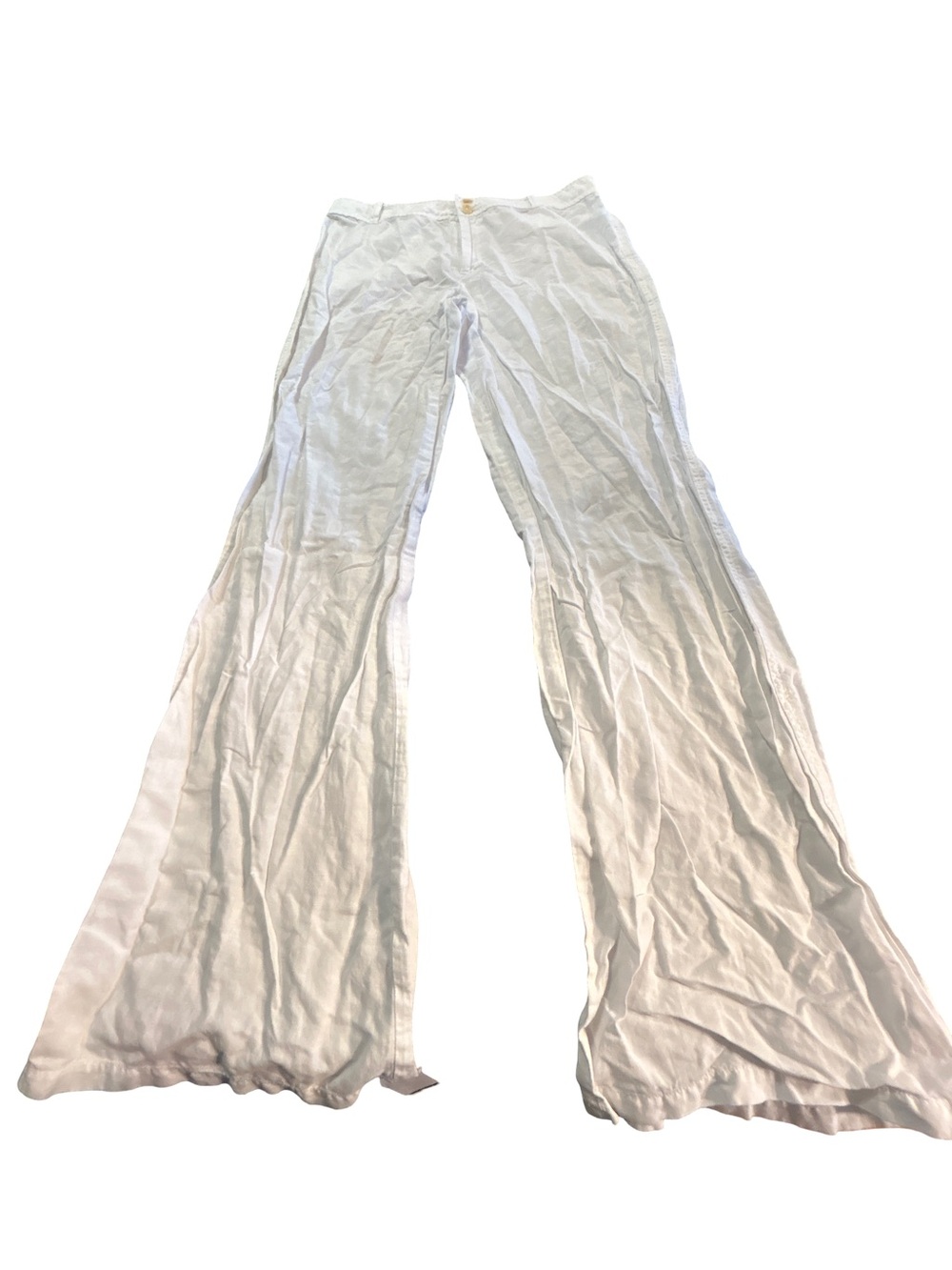 J. Crew White Linen Cotton Wide Leg Pants Size 6 Tall